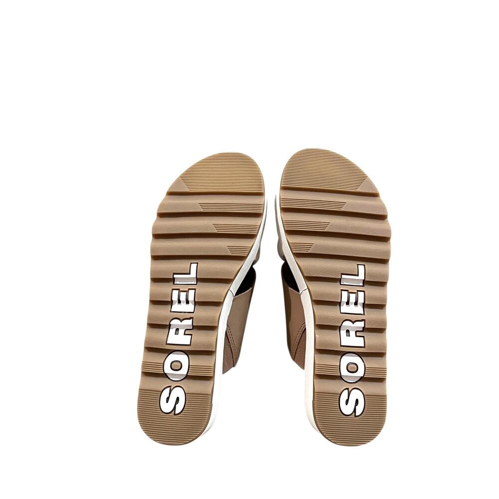Sorel Shoes Cameron Flatform Puff Wedge Mule Sandal Size 8 | Color: Cream/White - Picture 10 of 11